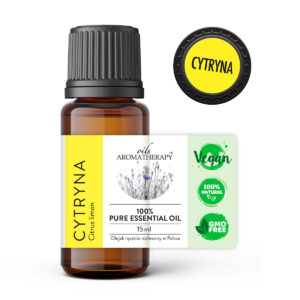 Naturalny olejek eteryczny z cytryny (Citrus limon) 15 ml – odświeżający, oczyszczający i poprawiający nastrój – AromatherapyOils