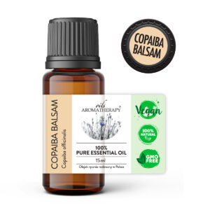 Olejek eteryczny Copaiba AromatherapyOils – naturalny przeciwzapalny olejek z żywicy Copaifera officinalis, wspierający relaks i odporność