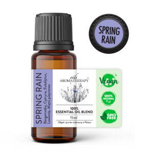 Spring Rain – naturalna mieszanka olejków eterycznych o świeżym, cytrusowo-ziołowym zapachu, wspierająca oddech i koncentrację