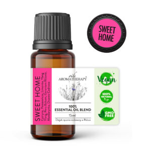 Naturalna mieszanka Sweet Home z cytryną, pomarańczą, geranium i balsamem Peru na relaks, odświeżenie i poprawę nastroju w domu