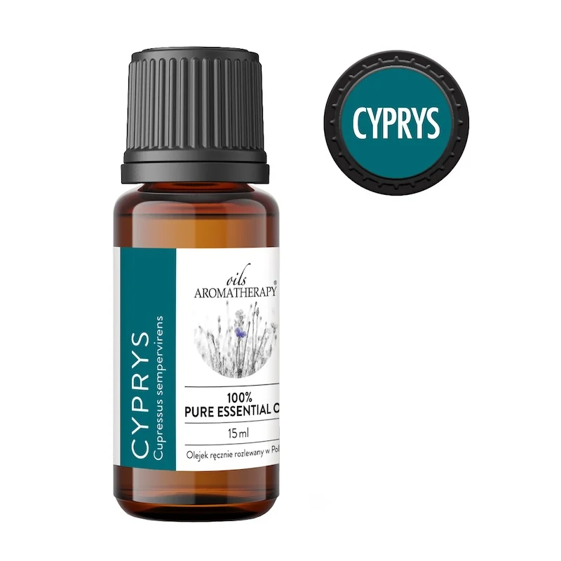 olejek cyprysowy – Cupressus sempervirens Olejek cyprysowy Cupressus sempervirens 15 ml butelka AromatherapyOils